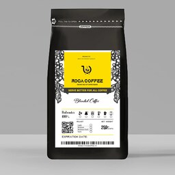 قهوه اسپرسو 100درصد روبوستا 250گرم پودر یا دانه قهوه روبستا خالص و فول کافئین که در صورت نیاز طبق دستگاه شما آسیاب میشود