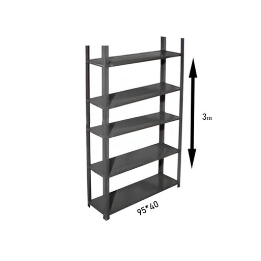 قفسه انباری مدل پیچ و مهره پنج طبقه ی 40در 95(کرایه بر عهده مشتری در محل تحویل کالا)