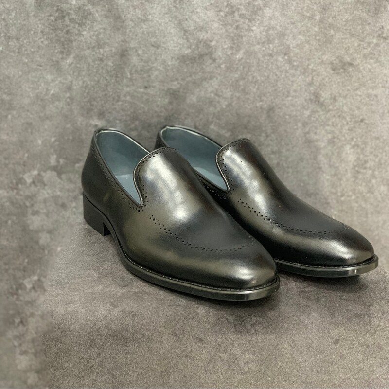 کفش مردانه رسمی مجلسی چرم طبیعی اصل مدل ادوارد رنگ مشکی سایز40تا44 