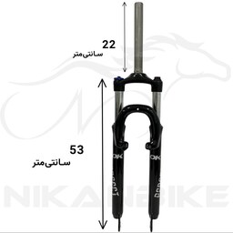 دوشاخ کمکدار دوچرخه اوکی سایز 29 مدل قفل شو سر آلومینیومی A اورسایز کد 1140056