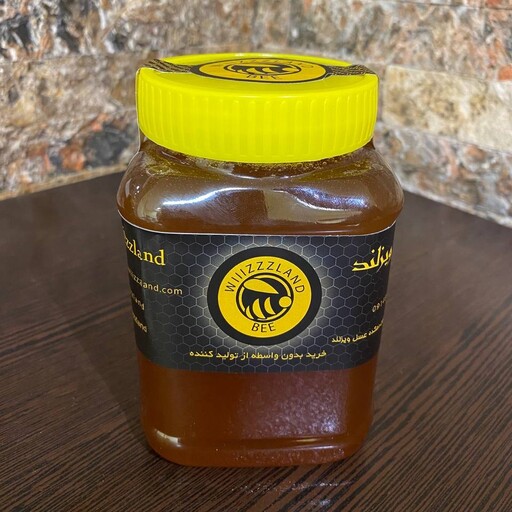 عسل گون ویزلند (ساکارز  زیر 5 درصد) یک کیلویی همراه با موم 