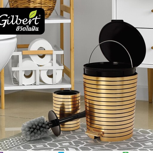 سطل و توالت شوی تایلندی بازن( طلایی و استیل)