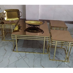 میز عسلی و جلو مبلی فلزی مدل سه خط مربع (ارسال با باربری ، به صورت پس کرایه)