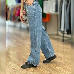 شلوار جین زنانه بگ شلوار جین بگ شلوار بگ قد 102 سایز بندی36 تا 46 بارسال رایگان 