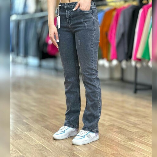 شلوار جین راسته کلاسیک شلوار جین زنانه راسته قد 100 سایز 40 تا 50 ارسال رایگان 