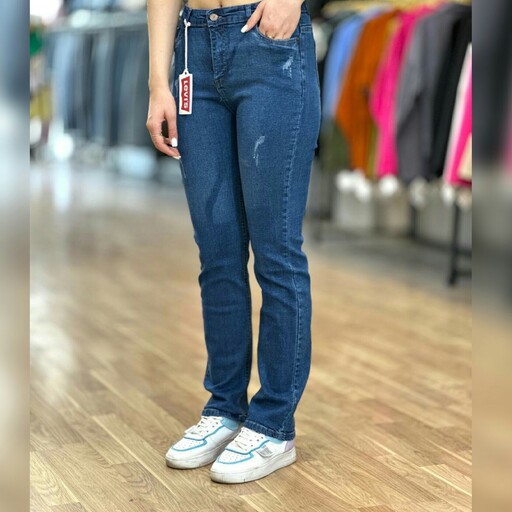 شلوار جین راسته کلاسیک شلوار جین زنانه راسته قد 100 سایز 40 تا 50 بارسال رایگان 