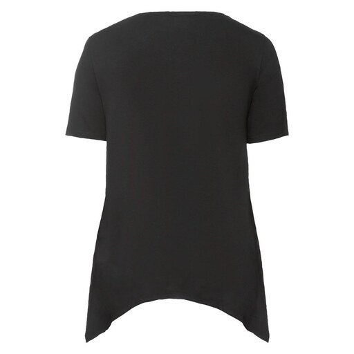 تی شرت بلند زنانه برند اسمارا سایز 48-50 جنس نرم و لطیف رنگ مشکی