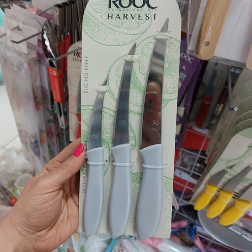 پک چاقو اره ای بزرگ روک ROOC در سه سایز مختلف جنس ترکیه ای مدل چاقو لیزری در پلاسکو دهقان 