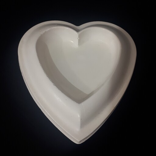 قلب سنگی تکی، رنگ سفید، مناسب برای شکلات کنار سینی چای، 15 سانتی، عمق 2 سانت.