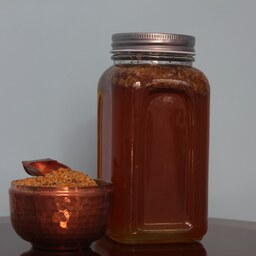 عسل طبیعی کوهستان با موم پولکی-یک کیلوگرم و گرده گل 200 گرم