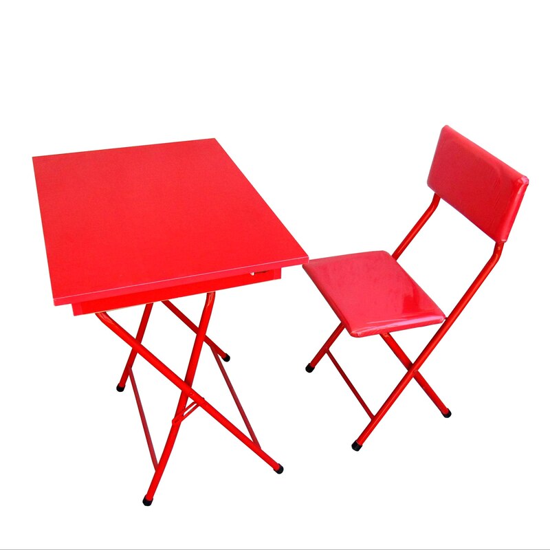 میز تحریر باکسدار با صندلی میزیمو کد 151 (مدل پایه رنگی)