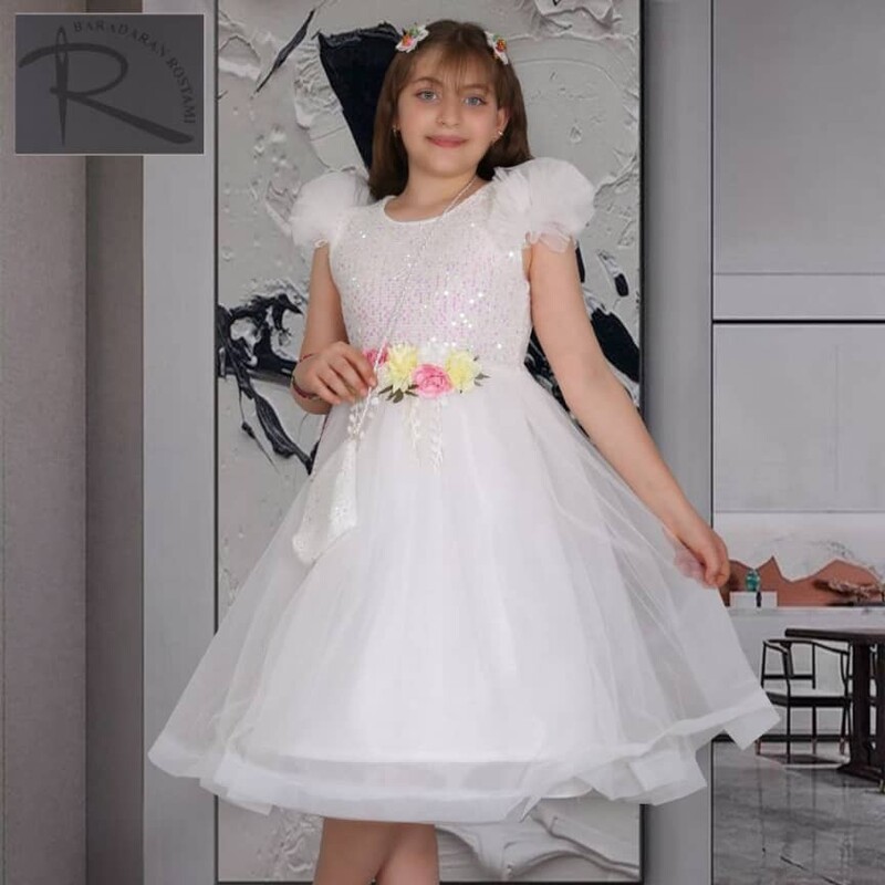 لباس مجلسی بچه گانه.لباس عروس بچه گانه.سایز 1تا 9مناسب برای یکسال تا 12 سال