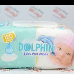 دستمال مرطوب کودک دلفین  120عددی با بالاترین کیفیت 