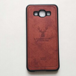 قاب طرح پارچه ای ژله ای Deer قهوه ای درجه یک گوشی سامسونگ A8 2015 یا A8000