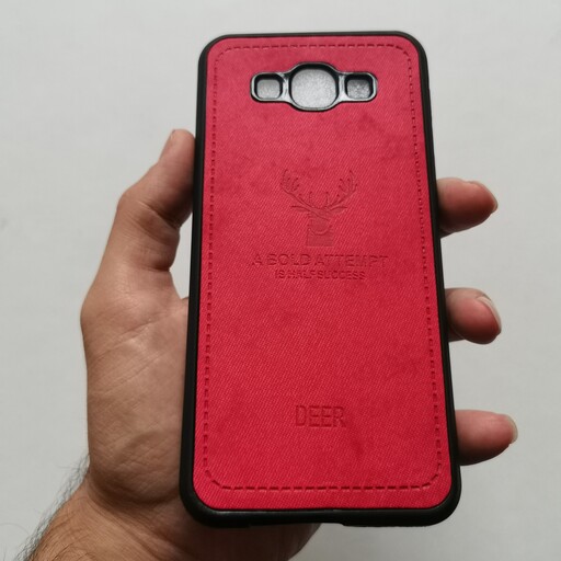 قاب طرح پارچه ای ژله ای Deer قرمز درجه یک گوشی سامسونگ A8 2015 یا A8000