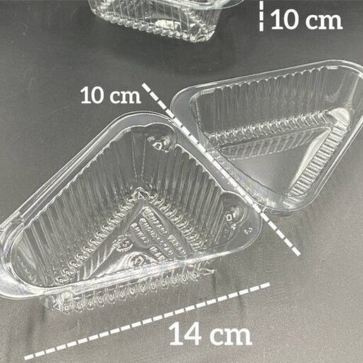 ظرف اسلایسی مثلثی کیک (یک عدد) ظرف سه گوش لولایی یکبار مصرف