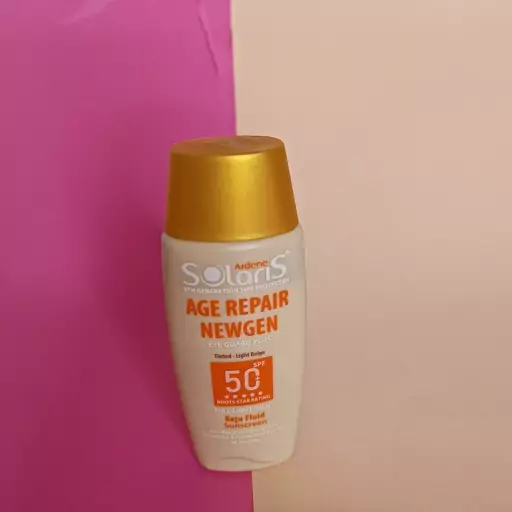 ضد آفتاب فلوئیدی حاوی ضد چروک بژ روشن مات 75 میل spf 50 سولاریس آردن