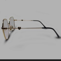عینک طبی دخترانه مشکی طلایی چندضلعی B44