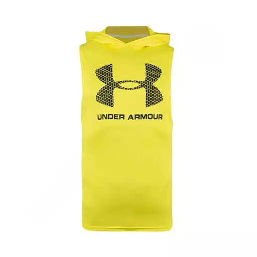 رکابی ورزشی مردانه کلاه دار طرح آندرآمور  ( UNDER ARMOUR ) مدل 01 CHG ( زرد - مشکی )