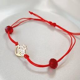 دستبند یلدایی زیبا با طرح انار  دستبند قرمز جذاب با قابلیت تنظیم سایز 