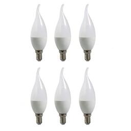 پک شش عدد لامپ LED شمعی جهت لوستر- برند دونیکو - 7وات -( نور سفید، نور افتابی)،استاندارد-