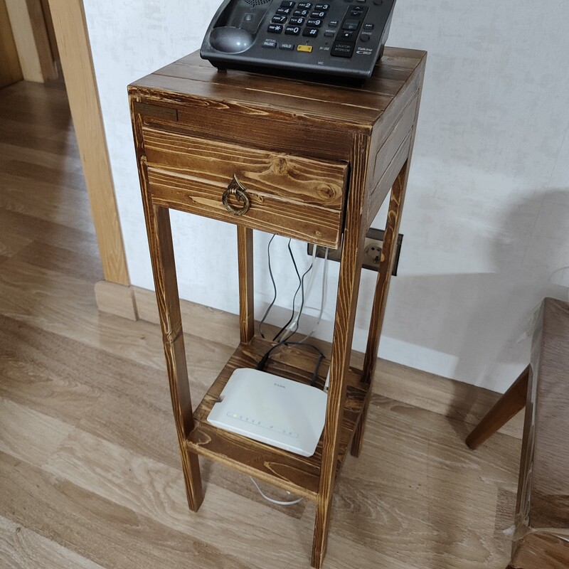 میز تلفن چوبی کشودار  در ابعاد و طرح های مختلف 