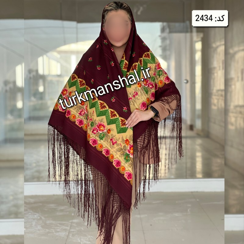 روسری ترکمن پشمی کد 2434