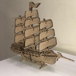 پازل چوبی سه بعدی کشتی (به همراه راهنمای اتصال)