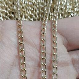 زنجیر طلایی جنس الومینیوم رنگ ثابت(بصورت متری)زنجیر تنظیم سایز جداشونده