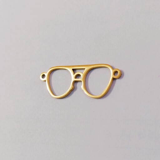 پلاک استیل عینک طلایی 3سانتی(یک عدد)پلاک دستبند گردنبند بند عینک استیل محکم رنگ ثابت آبکاری درجه یک