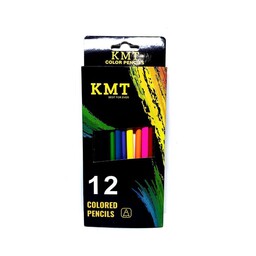 مداد رنگی 12 رنگ جعبه مقوایی KMT
