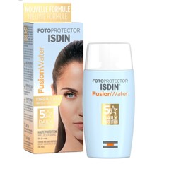 کرم ضد آفتاب بی رنگ ایزدین SPF50 مدل Fusion Water 5 Daily مناسب انواع پوست حجم 5