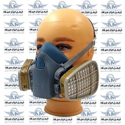 ماسک نیم صورت 3M 7502دو فیلتر  به همراه یک جفت فیلتر 3m6006 مخصوص کراتین و رزین و نجاری