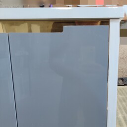 کابینت روشویی فول ست با ابعاد 60در40رنگ سفید طوسی مشکی  با سنگ و آینه و باکس آینه 