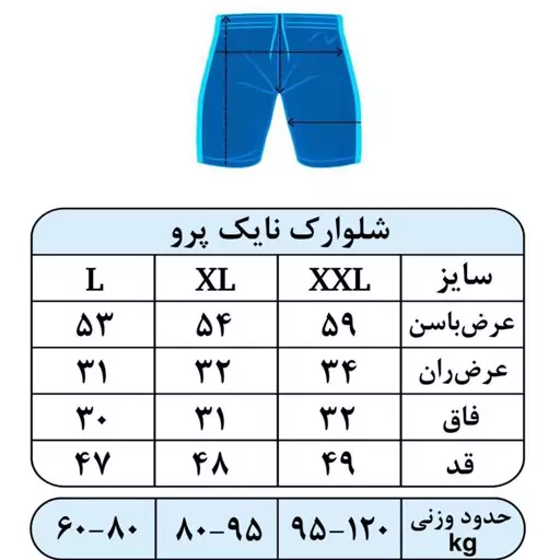 شلوارک ورزشی جردن مدل هلالی رنگ آبی