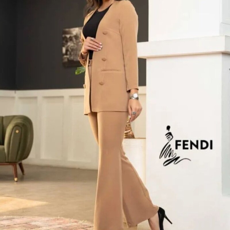 کت و شلوار زنانه مزونی با پارچه مازراتی کره ای اعلا در 5 رنگ و 3 سایز 