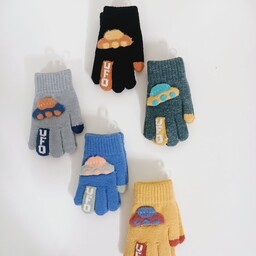 دستکش بافتنی بچه گانه اسپرت وارراتی دارای پنج رنگ جذاب مناسب سن 3 تا 6 سال