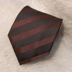کراوات مشکی قهوه ای طرح دار ترک اصل با عرض ده سانت کد739 ( کاره جدیدمون هست)