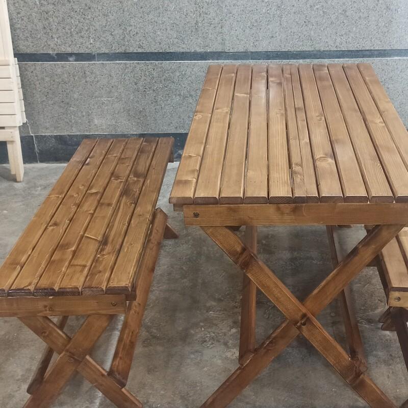 میز و صندلی چوبی شش نفره   تاشو (ارسال بصورت پس کرایه)
