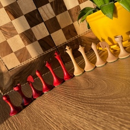 مهره شطرنج چوبی کلاسیک رنگی کد3 