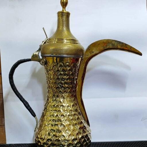 گم گم دله قهوه عربی50سانتی متریال برنج.ساخت سوریه قلم کاری و ساده دست ساز یکتیکه (قهوه جیزان)
