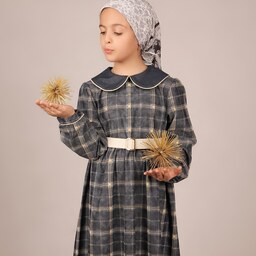 پیراهن دخترانه آیدا-چهارخانه زرد-دوخت حرفه ای و تنپوش عالی-خرید مستقیم از تولیدکننده-امکان مرجوع تا 7روز