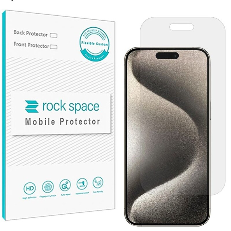 گلس ضدضربه شفاف مخصوص گوشی iPhone 15 Pro Max برند راک اسپیس 