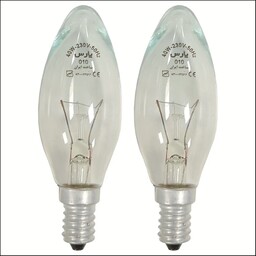 لامپ شمعی 40 وات پارس شهاب مدل ساده پایه E14 بسته 2 عددی،لامپ رشته ای  شمعی،لامپ هود ،لامپ لوستر ،لامپ رشته ای

