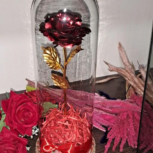 باکس شیشه ای گل رز