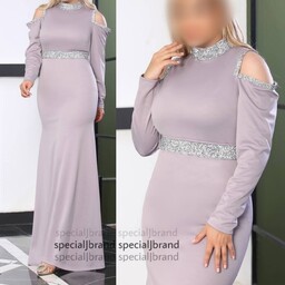 لباس مجلسی بلند زنانه ماکسی پیراهن  کرپ غواصی مدل فرزانه با ارسال رایگان 