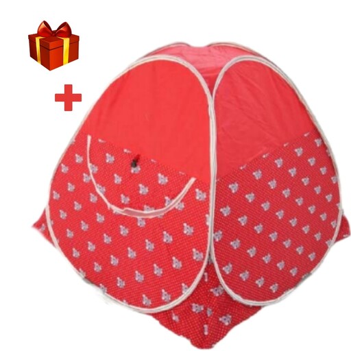 چادربازی فنری کودک با طرح زیبا خرسی قرمز و پارچه تترون درجه یک (تهران سایانا) 