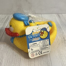 عروسک حمام پوپت خانواده اردک بزرگ کلاه آبی و سه جوجه مدل 2411رنگ زرد 