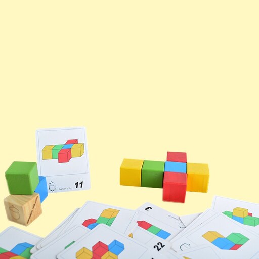 بازی فکری-اسباب بازی فکری دارمازو مدل بازی آموزشی مکعب رنگی برای تقویت هوش و حافظه مناسب همه سنین