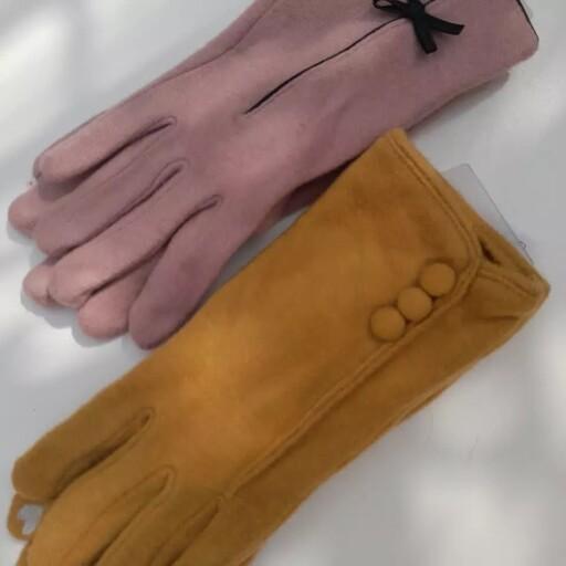 دستکش زنانه ودخترانه پاییزه و زمستانه موهر  وارداتی برند ای ام بسیار لطیف و خوش رنگ 